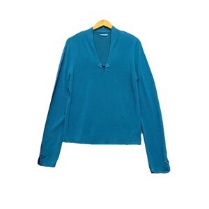 White + Warren Cashmere Sweater Teal Long Sleeve Women's *MEDIUM* Quiet Luxury
